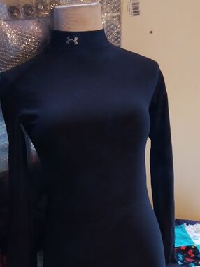 Under Armour Women's Long Sleeve Mock Neck Top in Navy Blue